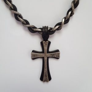 Mens Cross Necklace Buckle